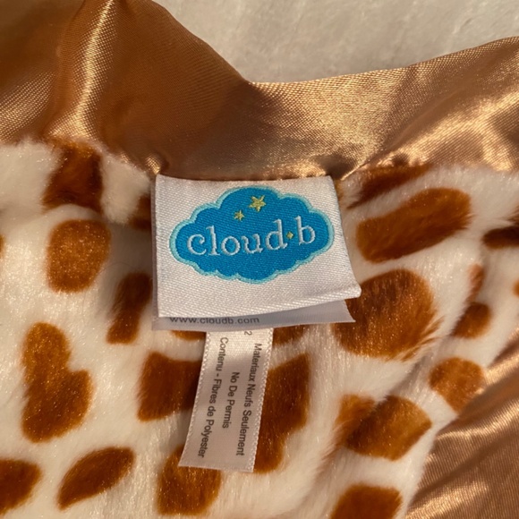Cloud B Giraffe Peekaboo Lovie Satin Trim Tan Gold Baby Lovey Security Blanket - Picture 4 of 4